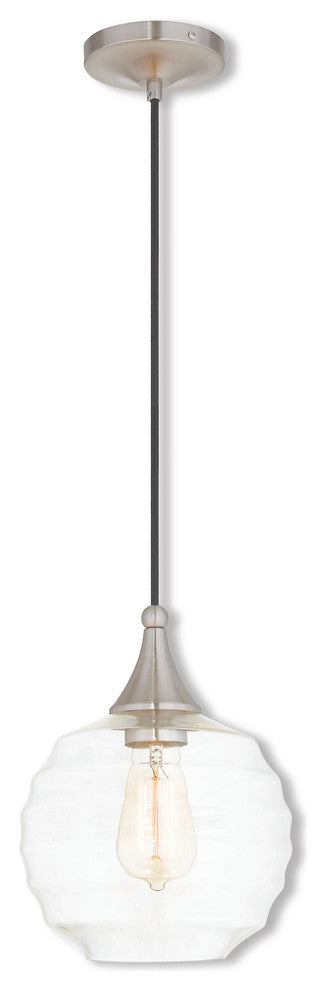 Art Glass Mini Pendant 1-Light Mini Pendant, Brushed Nickel