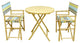 Director Round 3-Piece Table Set, Green Stripes