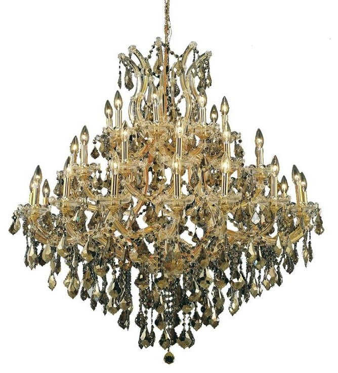 Elegant Maria Theresa Foyer Hall Light, Gold Finish With Royal Cut Crystal