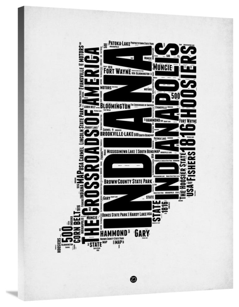 "Indiana Word Cloud 2" Fine Art Print