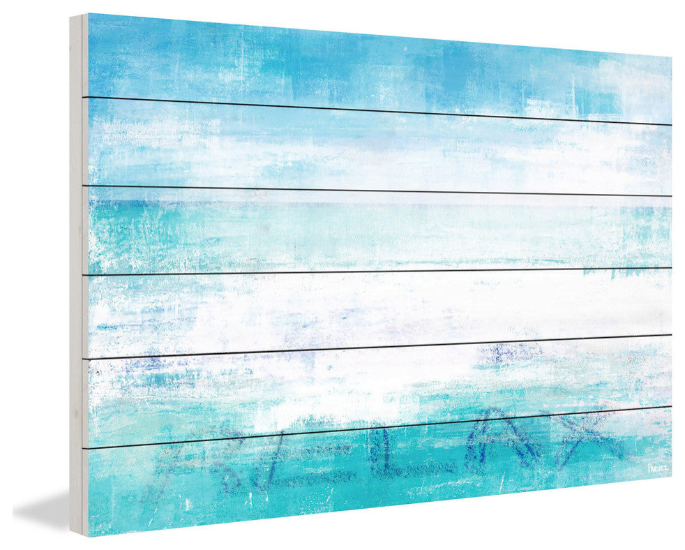 "Relaxation" Painting Print on White Wood, 36"x24"