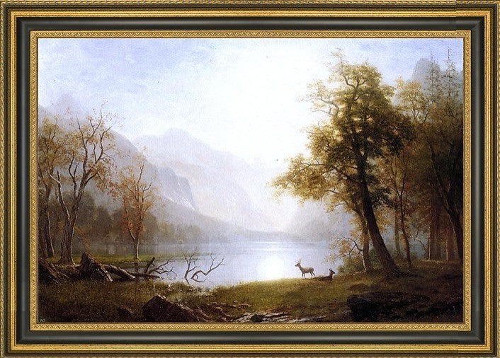Albert Bierstadt Valley in Kings Canyon Framed Premium Canvas Print, 18"x27"