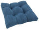 19" Squared Microsuede Tufted Dining Chair Cushion, Indigo