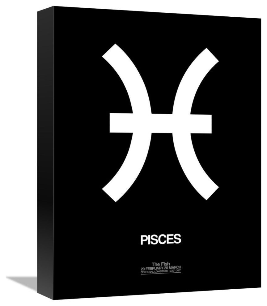 "Pisces Zodiac Sign White" Fine Art Print