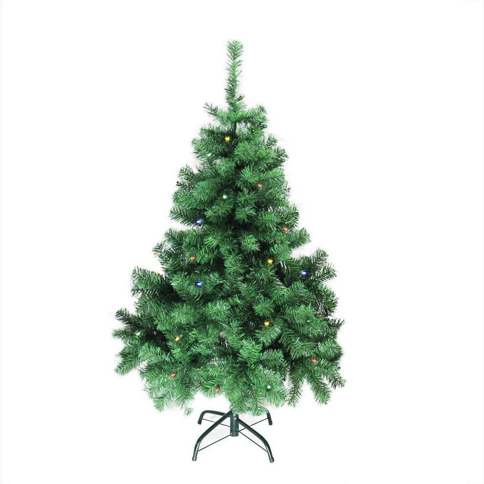 4'x30" Pre-Lit Classic Pine Artificial Christmas Tree, Multi LED Lights