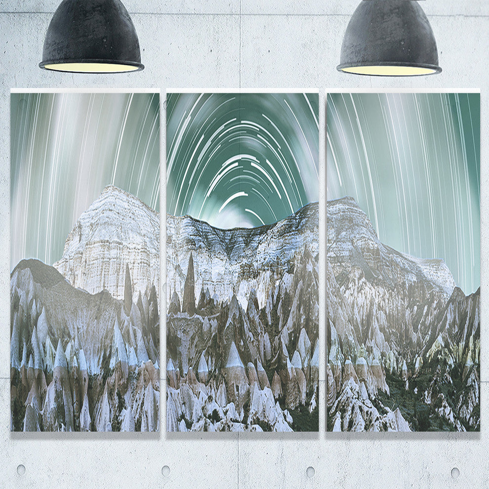 "Cappadocia Valley Panoramic View" Metal Wall Art, 3 Panels, 36"x28"