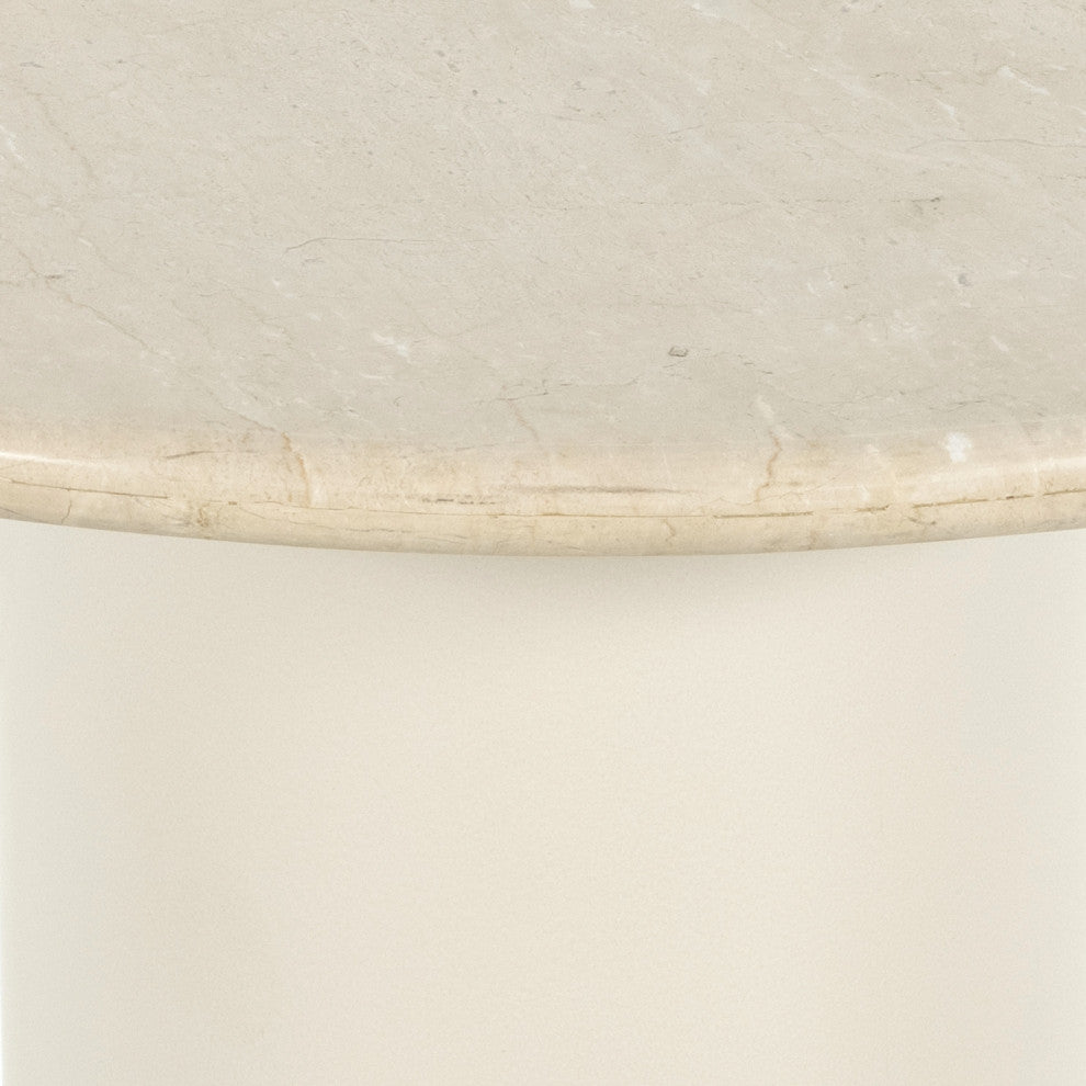 Belle Round Dining Table-Cream Marble