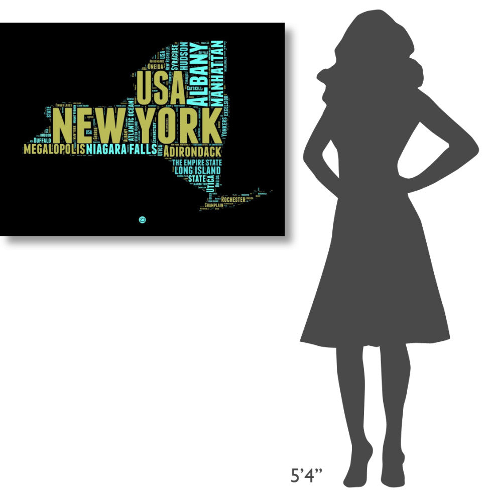 "New York Word Cloud 1" Fine Art Print