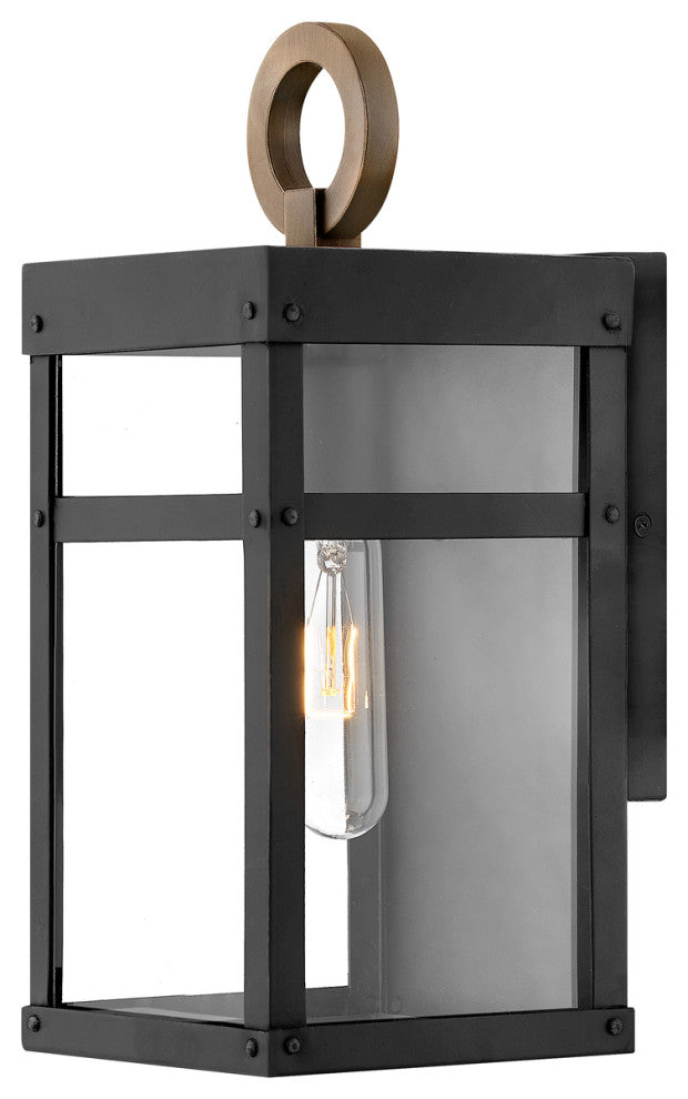 Hinkley Porter Small Wall Mount Lantern, Black
