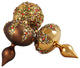 Set of 3 Mocha Brown Glitter Sequin Beaded Shatterproof Christmas Ornaments