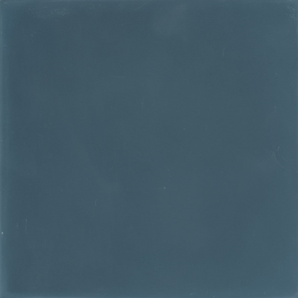 8"x8" Solid Color Handmade Cement Tile, Navy Blue, Set of 12