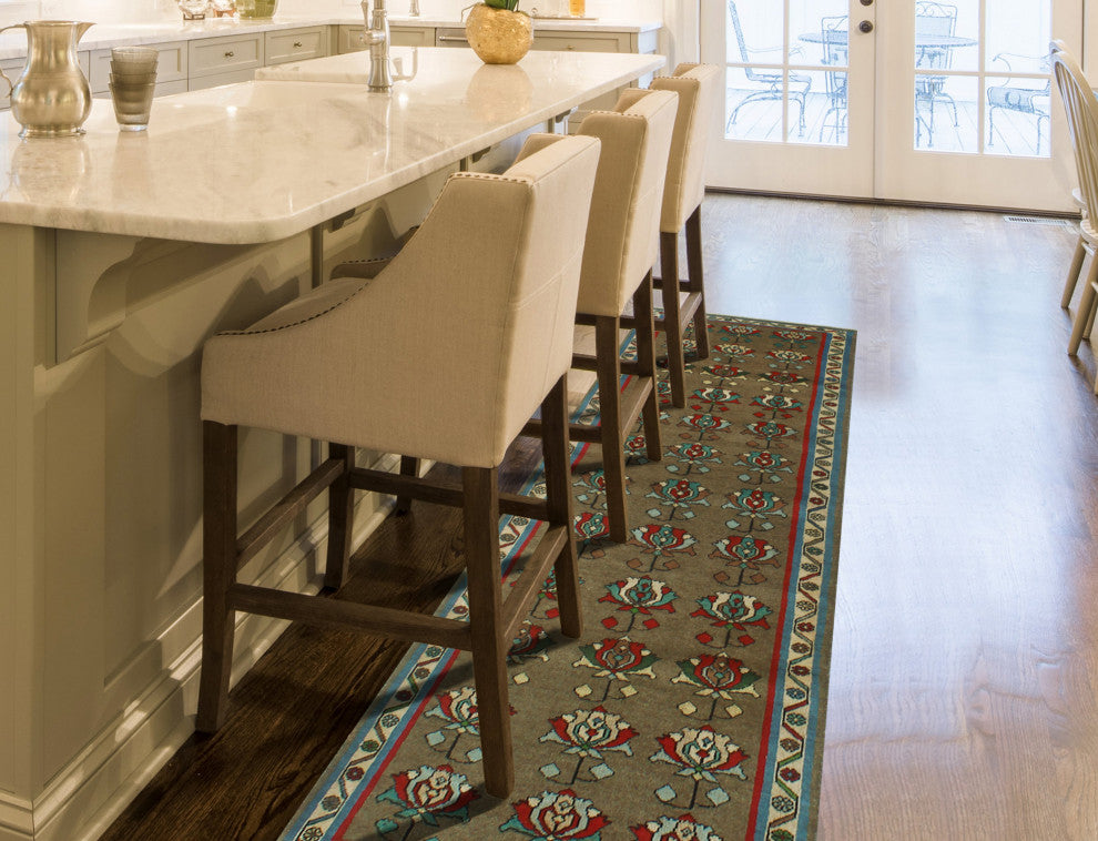 Fine Vintage Distressed Nazmiye Brown Runner