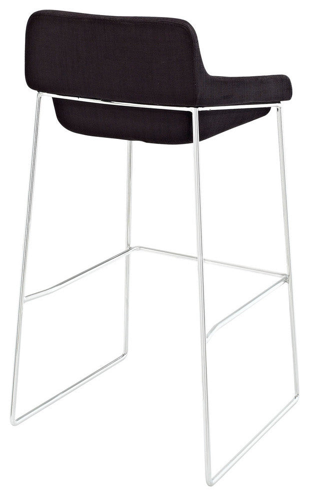 Modern Contemporary Dining Kitchen Bar Stools, Black, Set of 2