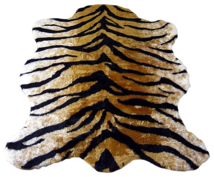 Faux Tiger Skin Pelt Rug, 40"x55"