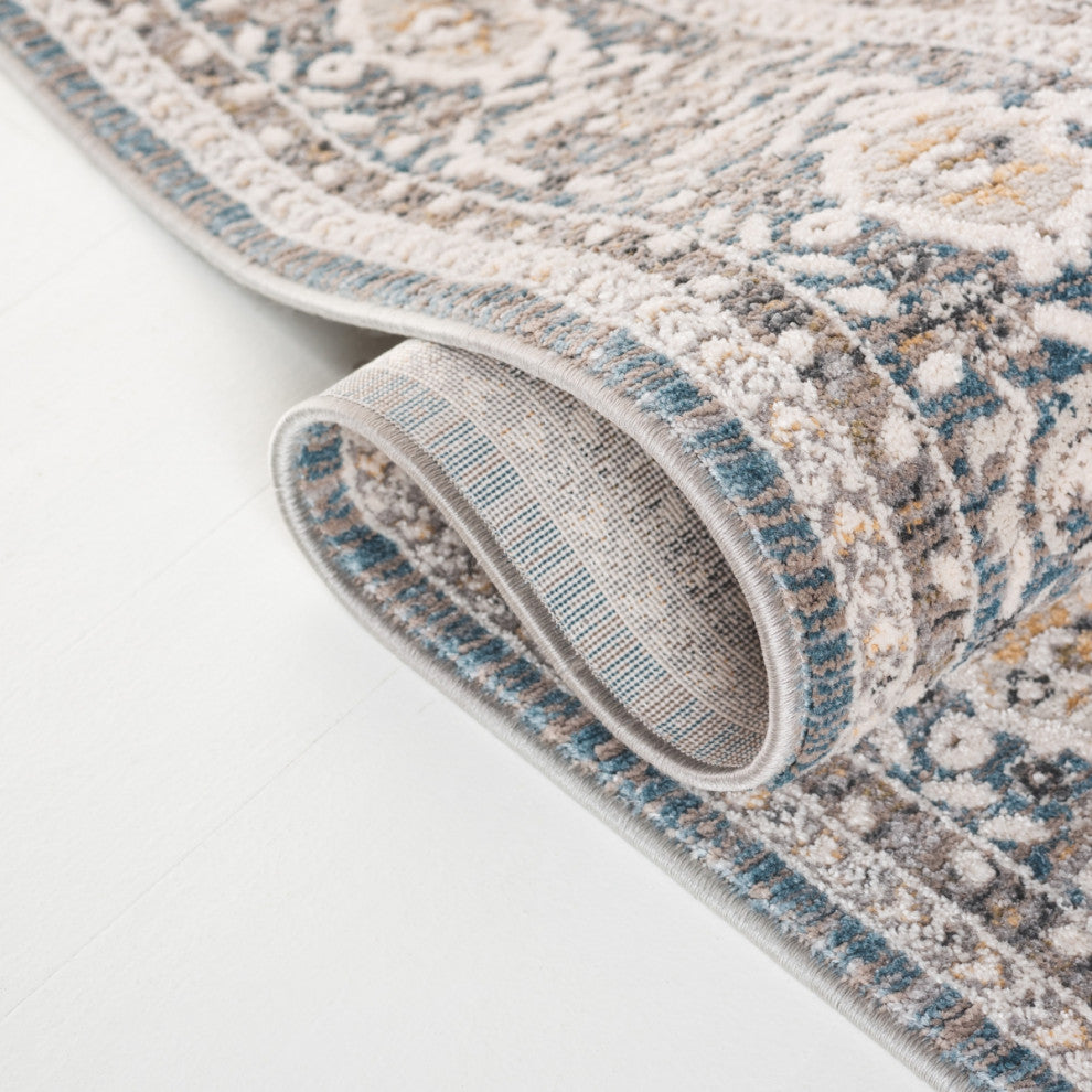 Lauren Ralph Lauren Collection Clover LRL1270 Rug, Blue/Light Grey, 4'x6'