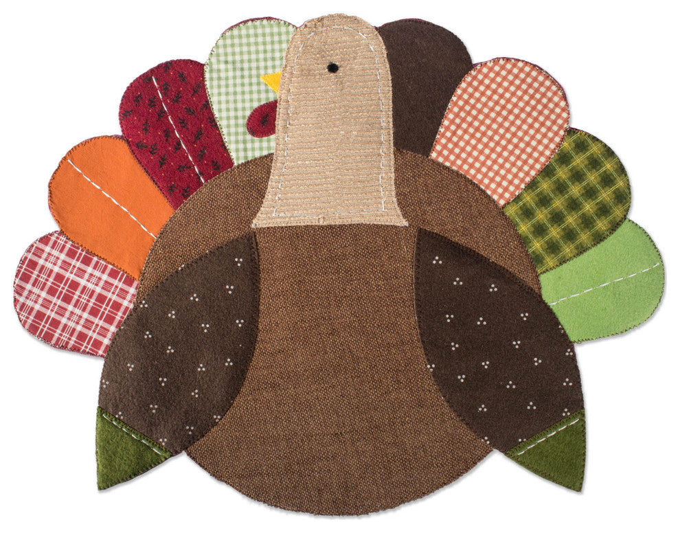 DII Embroidered Turkey Placemat, Set of 4