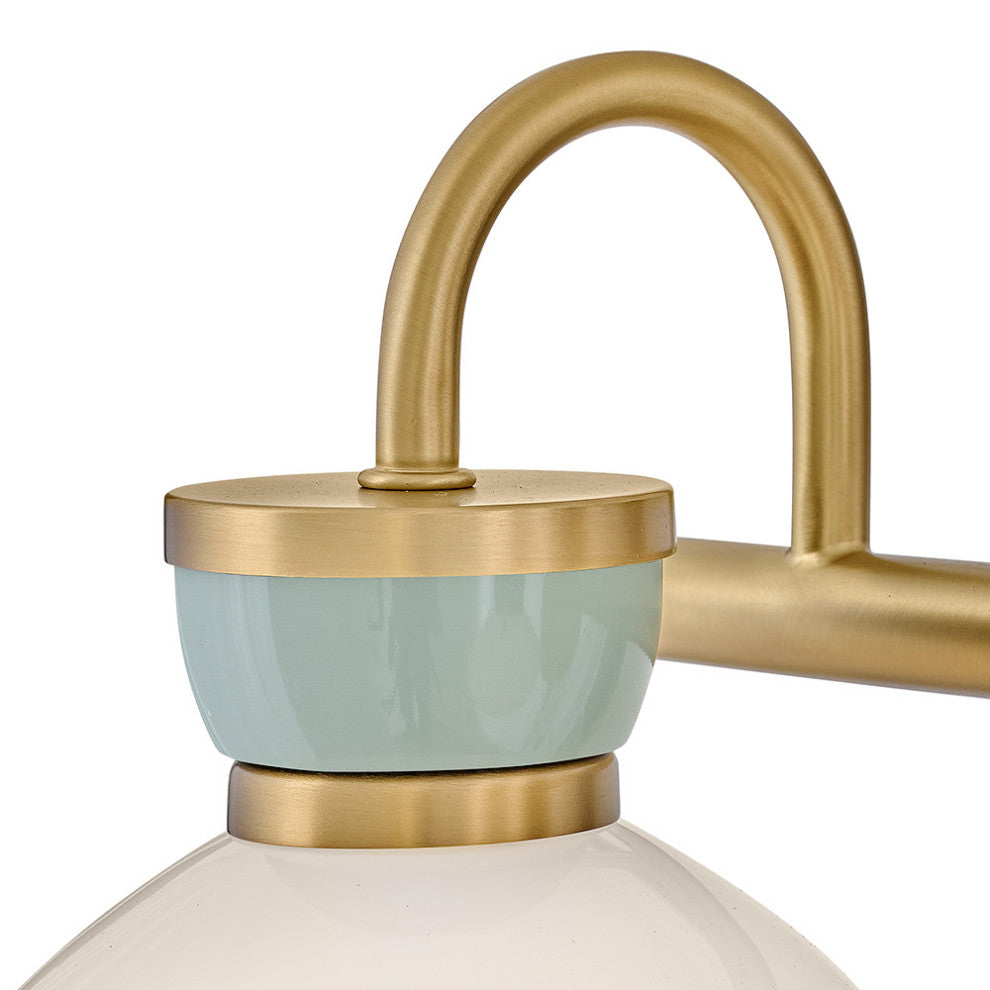 Lark Lucy Medium Three Light Vanity, Lacquered Brass
