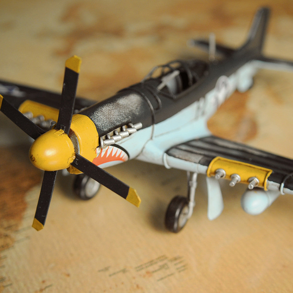 1943 Grey Mustang P51 1:40 Collectible Metal scale model Airplane