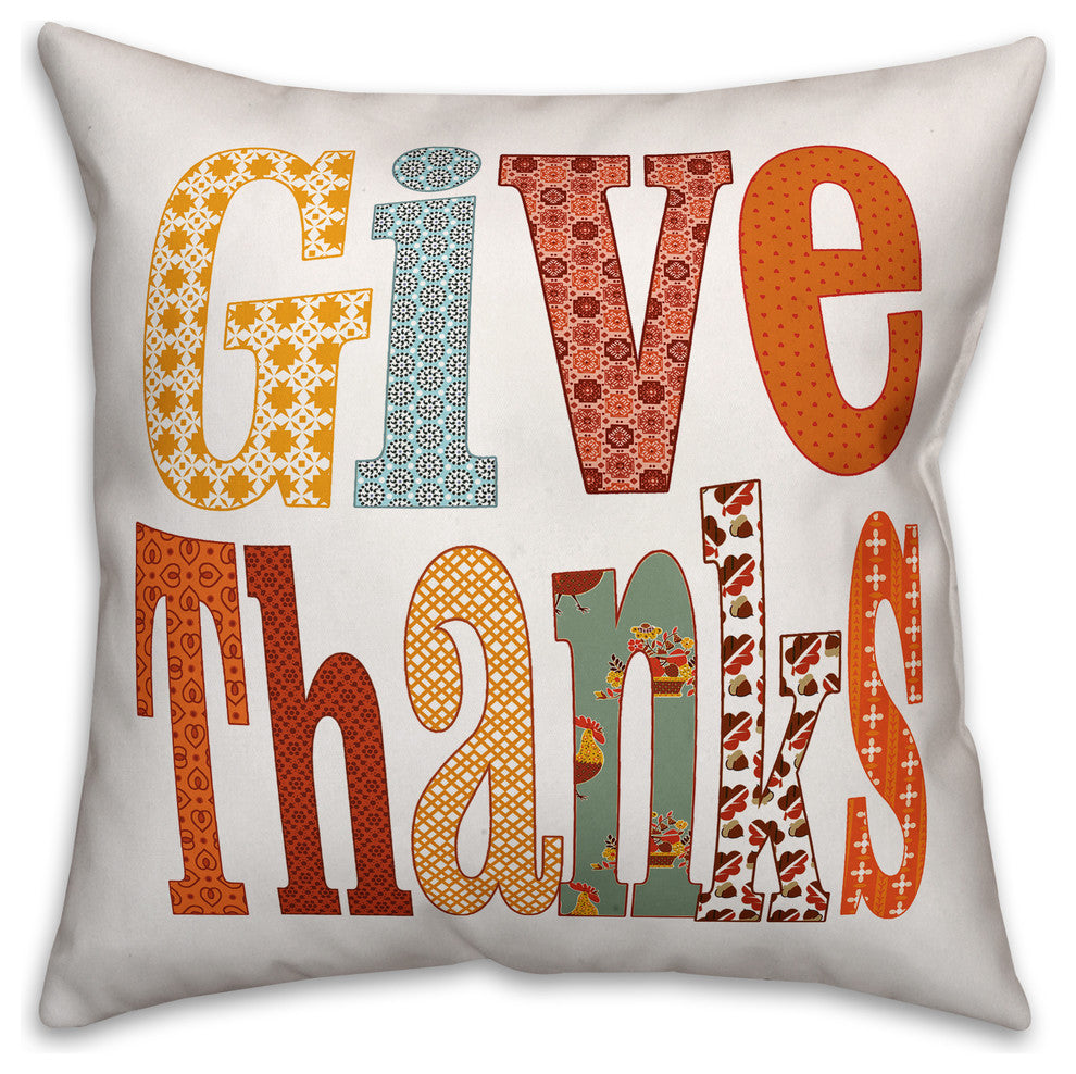 Give Thanks 16x16 Spun Poly Pillow