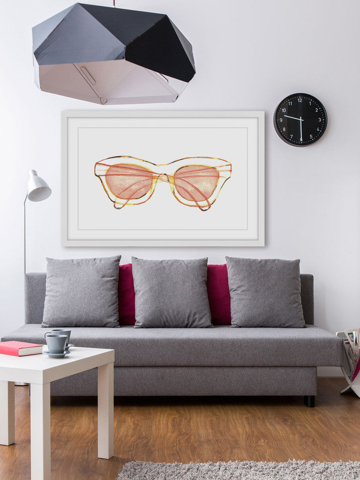 Marmont Hill, "Peach Sunglasses" by Christine Lindstrom Framed Painting, 18x12