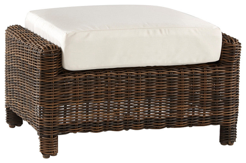 Del Ray Ottoman in Canvas Crimson