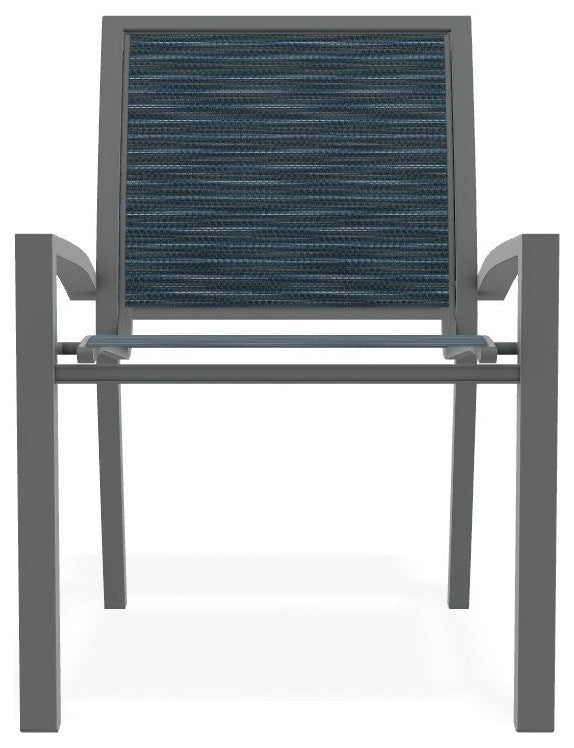 Kendall Sling Stackable Outdoor Dining Chair, Nimbus Ocean/Graphite