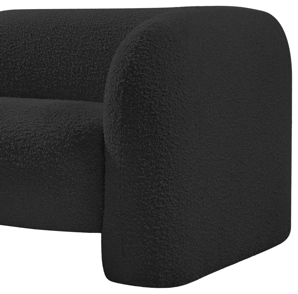 Emory Boucle Fabric Upholstered Upholstered Chair, Black
