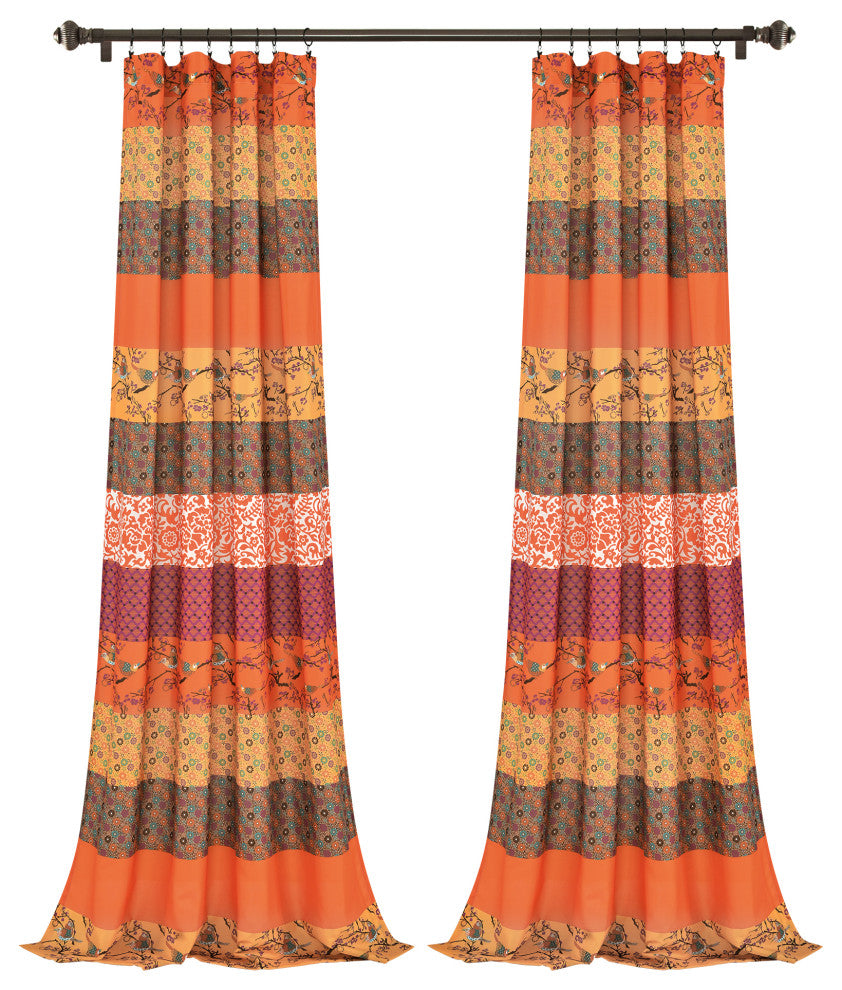 Royal Empire Window Panel, Set of 2, Tangerine, 84"x52"