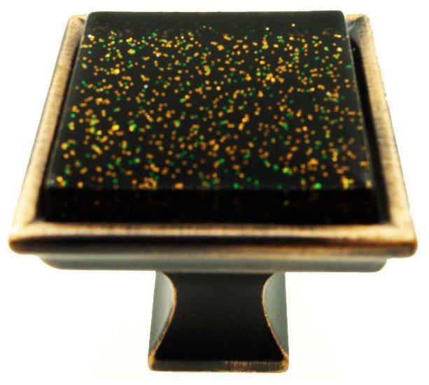 Black Super Galaxy Crystal Glass Oil Rubbed Bronze Madison Classic Knob