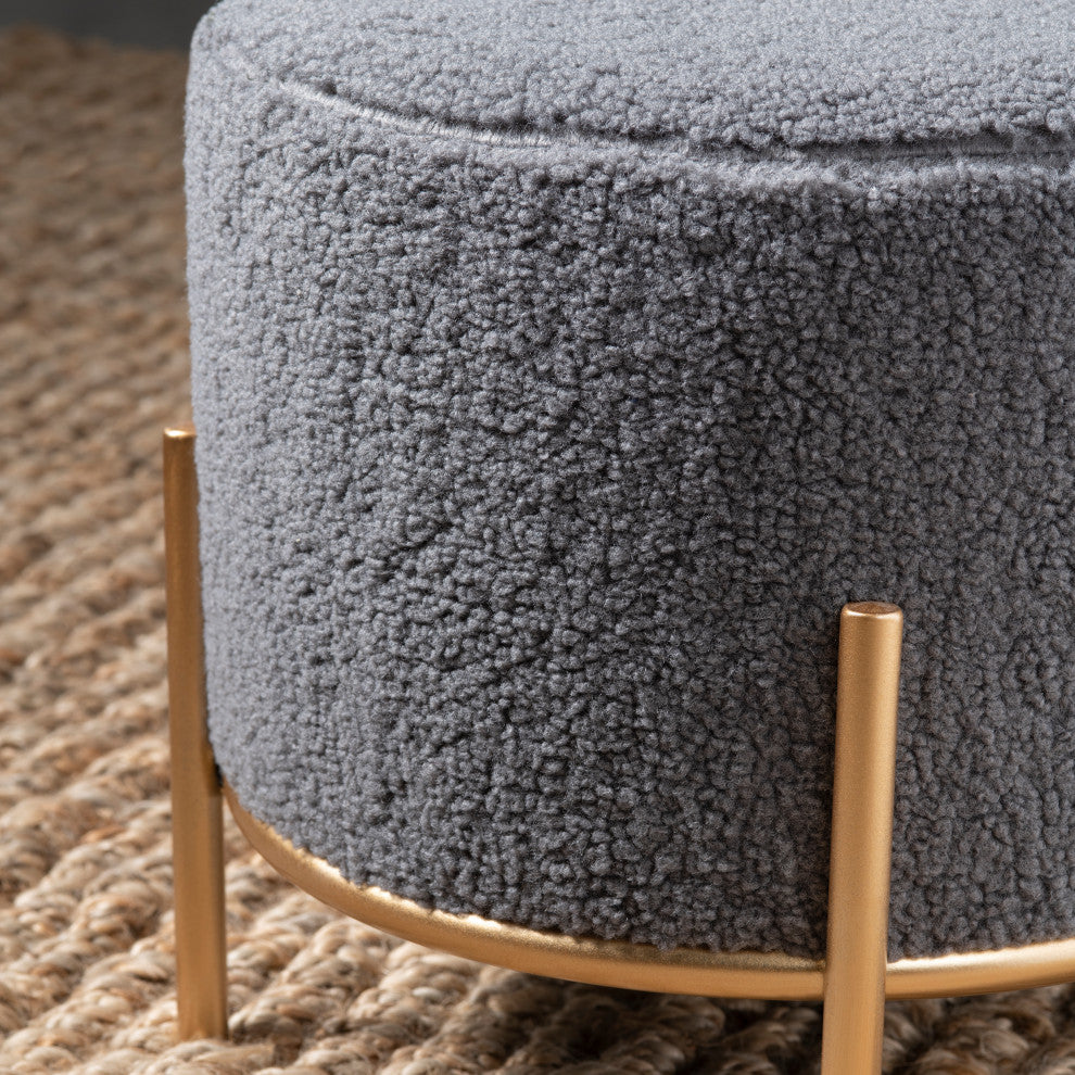 Zanella Gray Sherpa Stool