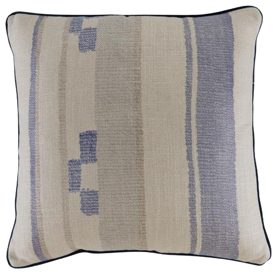 Blue and White Linen Blend Cushion | Andrew Martin Indus