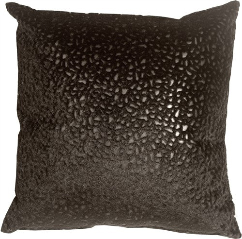 Pillow Decor - Pebbles in Black 12 x 12 Faux Fur Throw Pillow