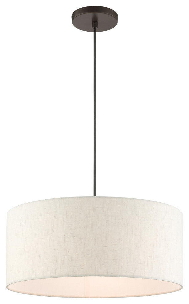 English Bronze Casual, Transitional, Versatile, Minimal Drum Pendant