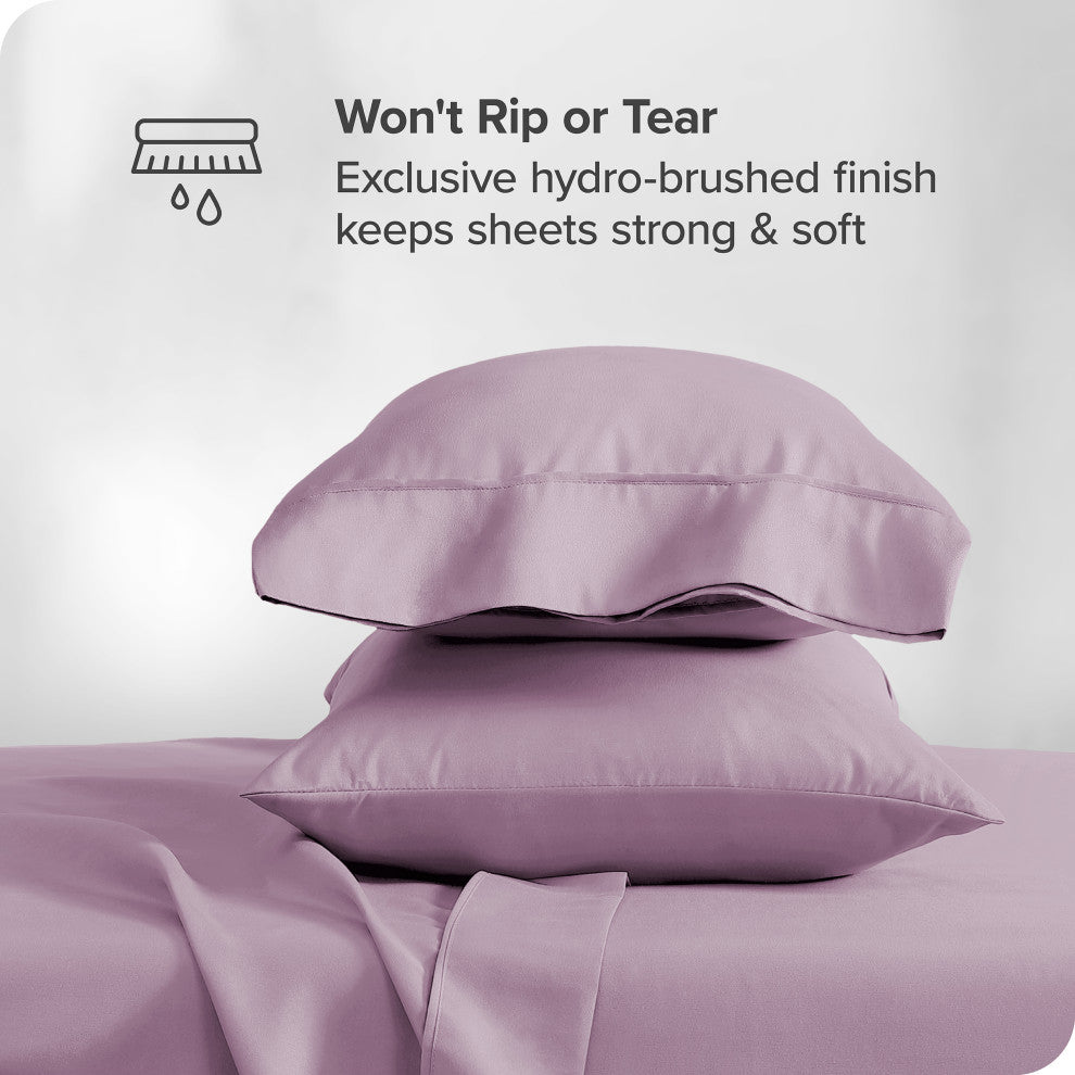 Bare Home 1800 Microfiber Sheet Set, Lavender, King