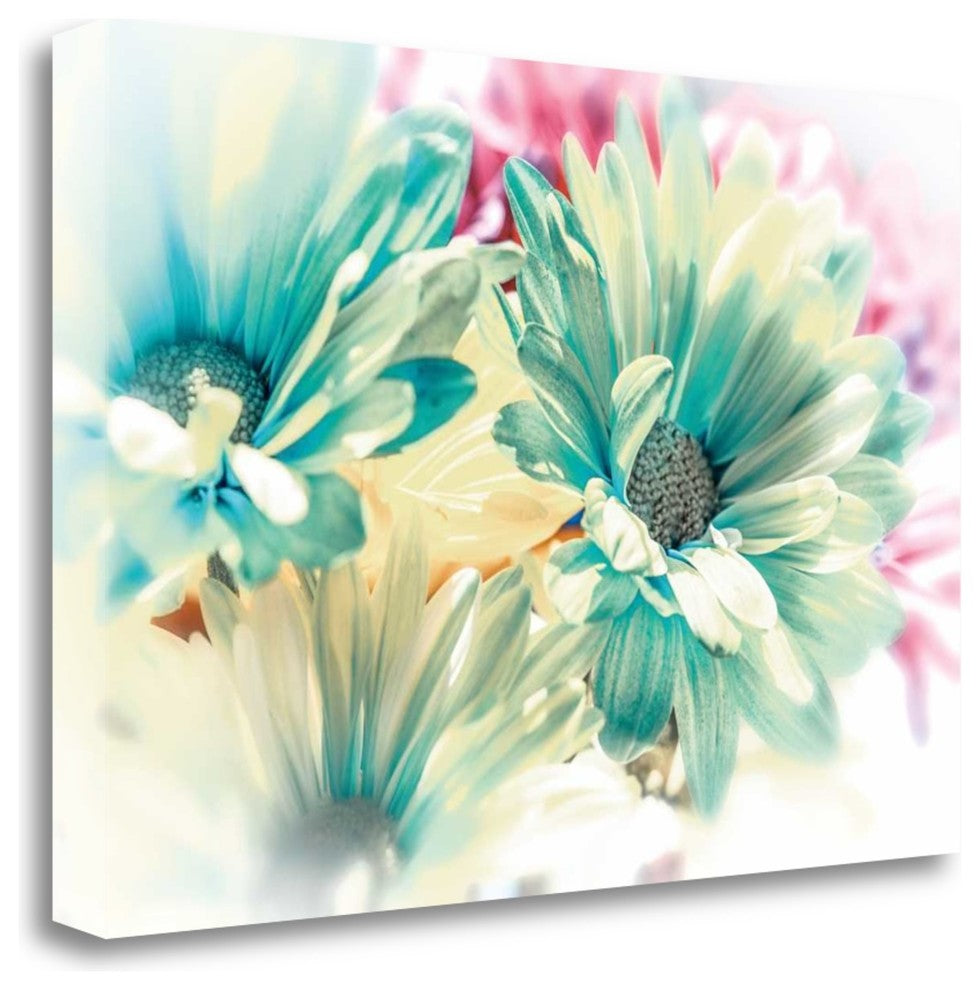 "Colored Stars" By Dina Marie,Ready to Hang Giclee Print on Gallery Wrap Canvas