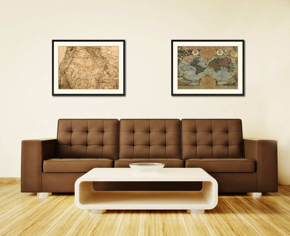 Us Pacific Northwest Vintage Antique Map Wall Art, 16"x21"