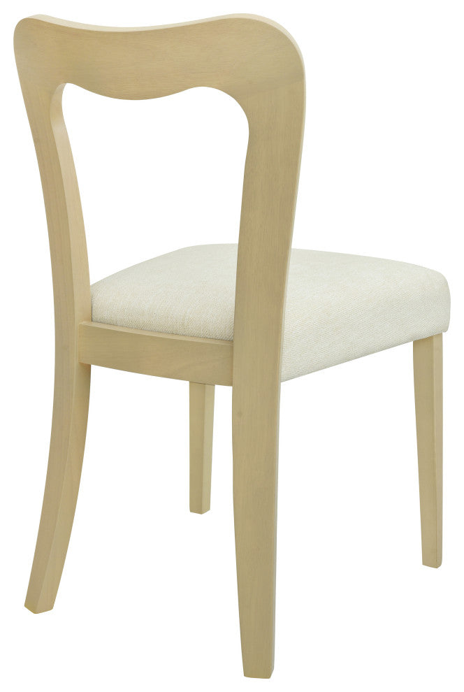 GDF Studio Modern Open Back Dining Chair, Set of 2, Light Ash/Beige