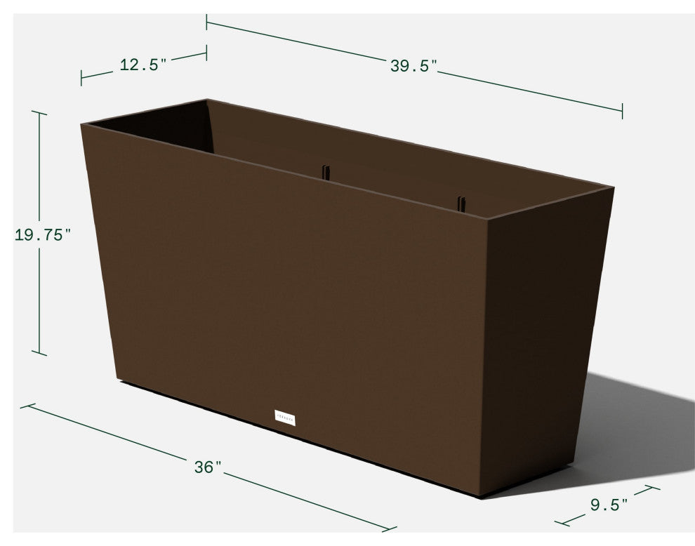 Midori Trough Planter, Espresso, 39 Inch, 1 Pack
