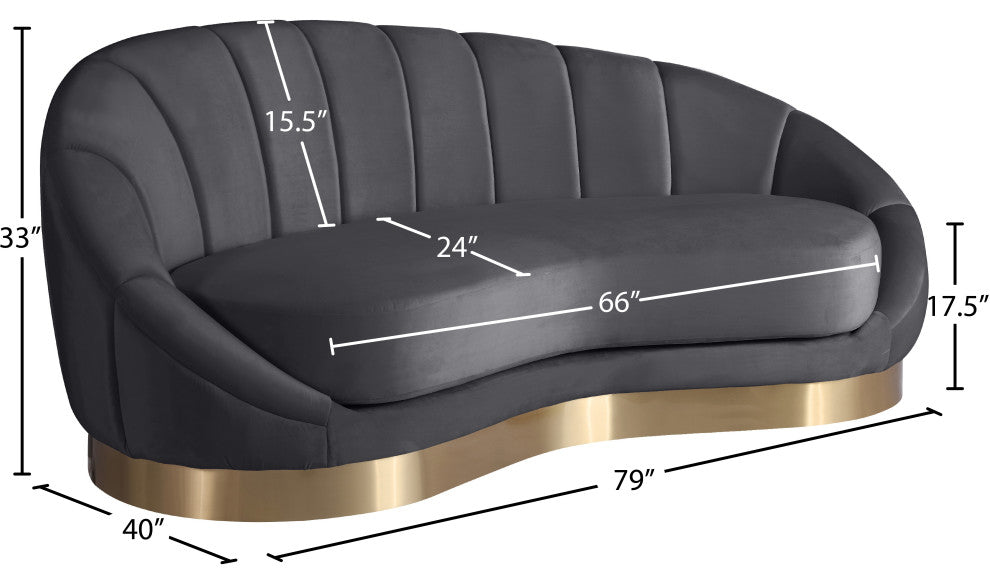 Shelly Velvet Upholstered Chaise, Gray