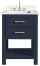 Avanity Brooks 24" Vanity, Navy Blue and Cala White Engineered Top
