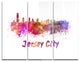 "Jersey City Skyline" Glossy Metal Wall Art, 3 Panels, 36"x28"
