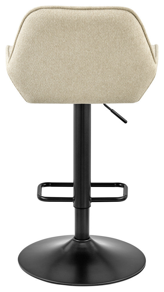 Luther Fabric Gaslift Swivel Bar Stool, Set of 2, Strata Cream