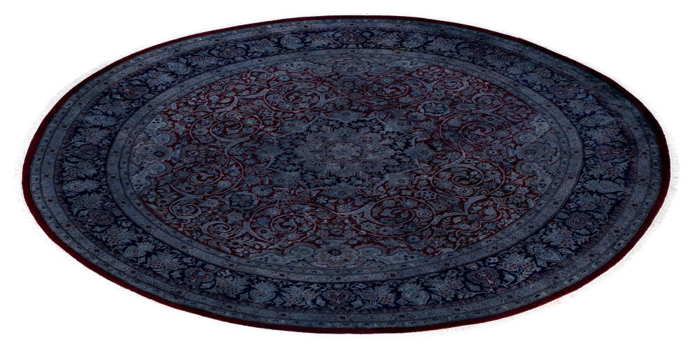 Overdyed One-of-a-Kind Hand-Knotted Area Rug Red, 8' 1" x 8' 1"