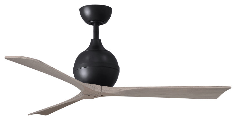 Irene-3 Paddle Fan, Matte Black, 52", Gray Ash Blades