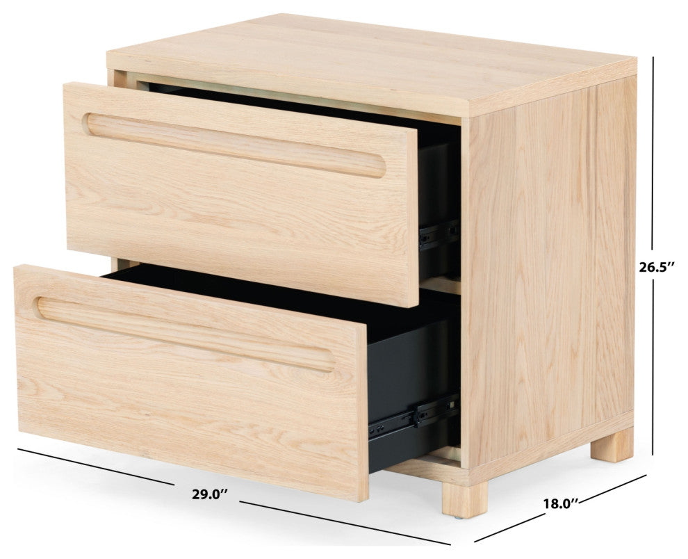 Safavieh Couture Tobiette 2 Drawer Nightstand, Oak