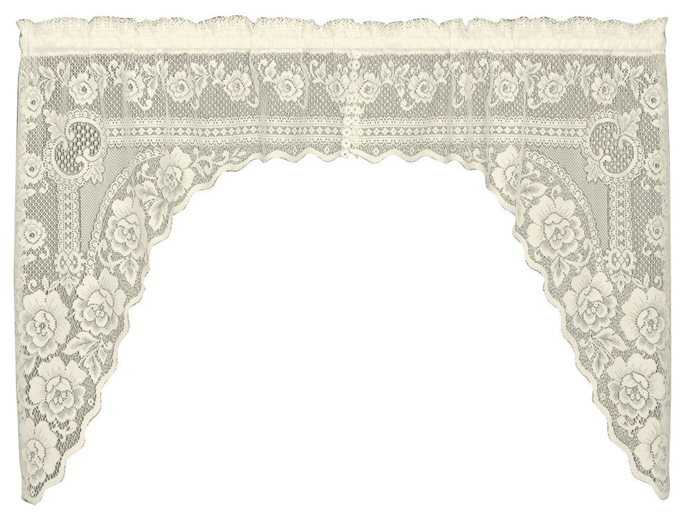 Victorian Rose Swag Pair, Ecru