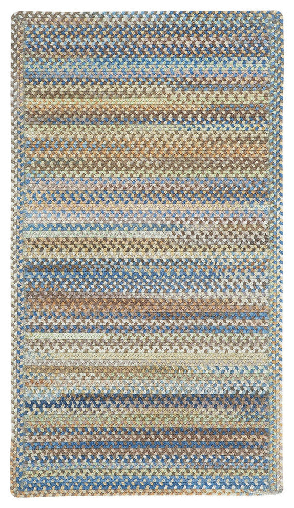 Kill Devil Hill Cross Sewn Braided Rectangle Rug, Light Blue, 1'8"x2'6"