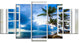 "Window Open To Cloudy Blue Sky" Landscape Wall Art Print, 5 Panels, 60"x32"