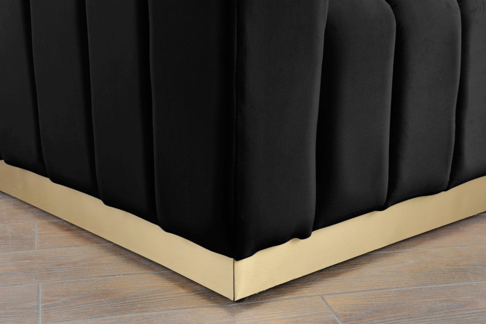 Marlon Velvet Upholstered Sofa, Black