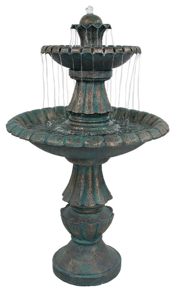 Sunnydaze Nouveau Tiered Outdoor Backyard Garden Water Fountain, 41"